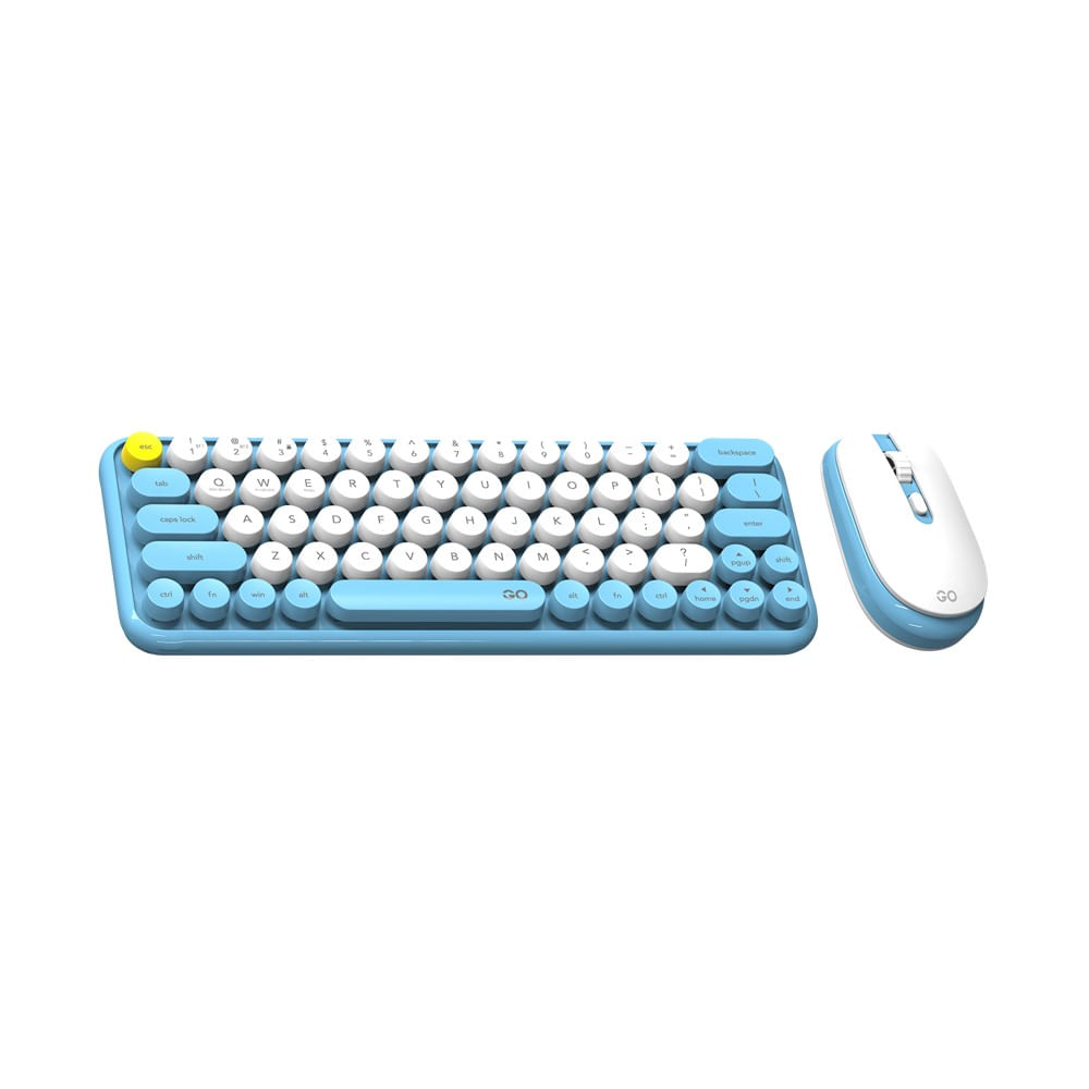 Kit Teclado e Mouse Fantech sem Fio Go MOCHI80 WK896 Azul