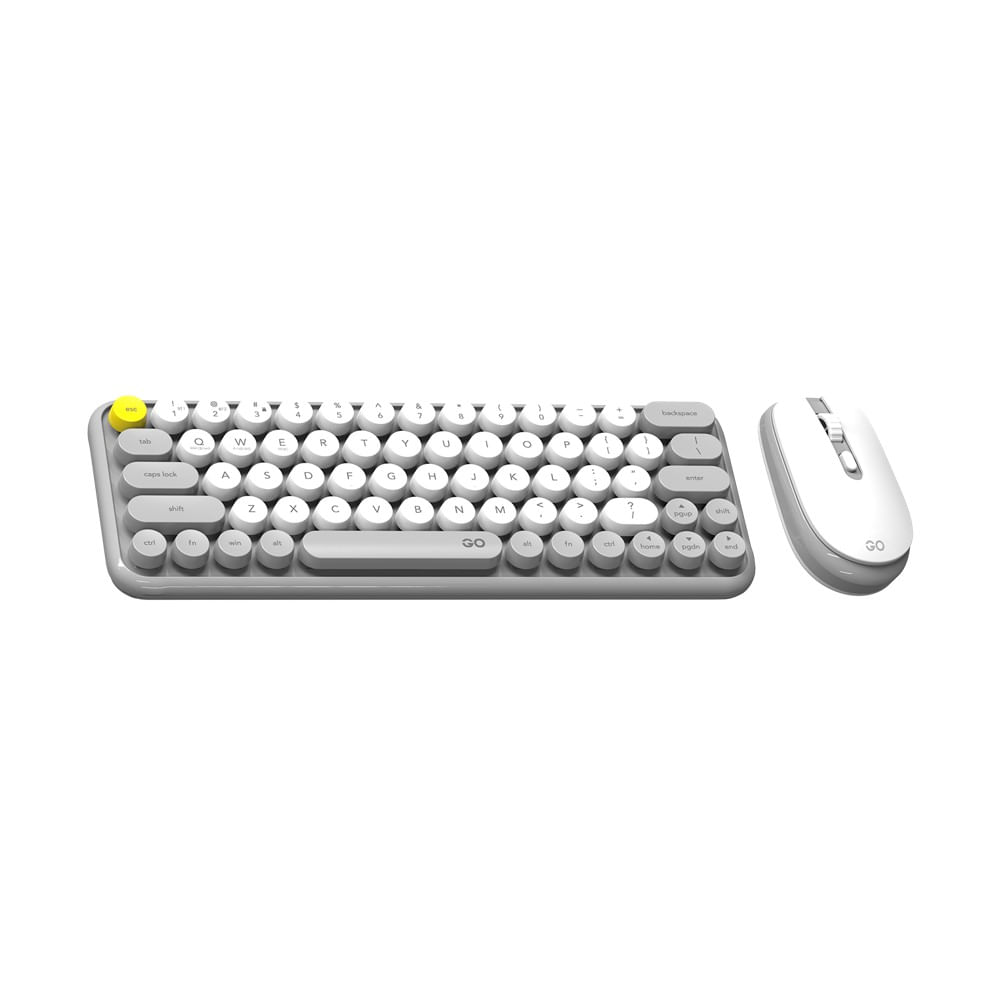 Kit Teclado e Mouse Fantech sem Fio Go MOCHI80 WK896 Cinza