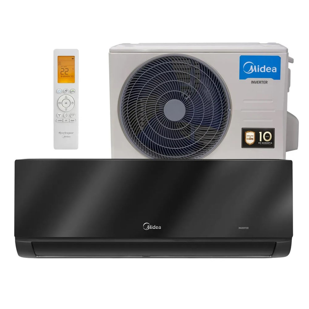 Ar-Condicionado Midea Split Inverter 18.000BTUs Xtreme Black WiFi Quente e Frio Classe A Ar-Condicionado Midea Split Inverter 18.000BTUs Xtreme Black WiFi Quente e Frio Classe A