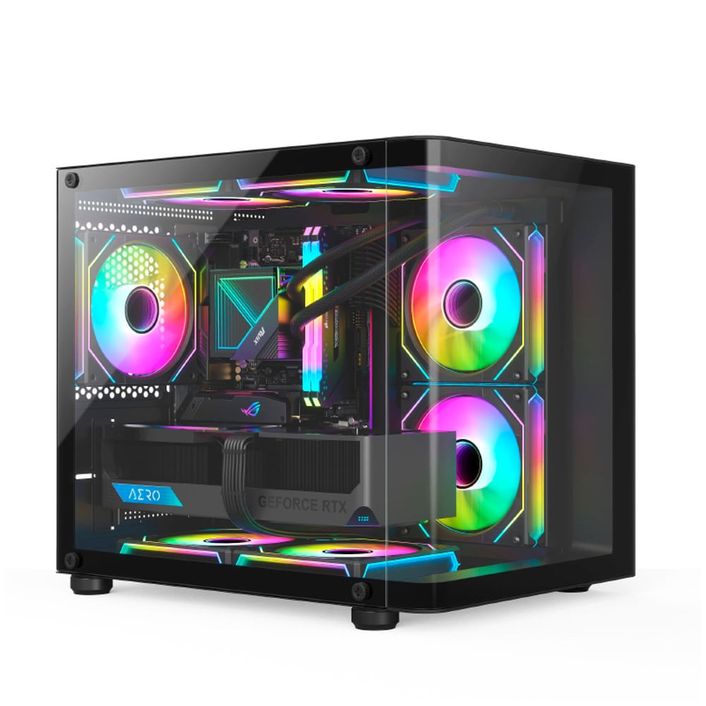 Gabinete Gamer Hayom Mid Tower ATX RGB GB1798 Preto
