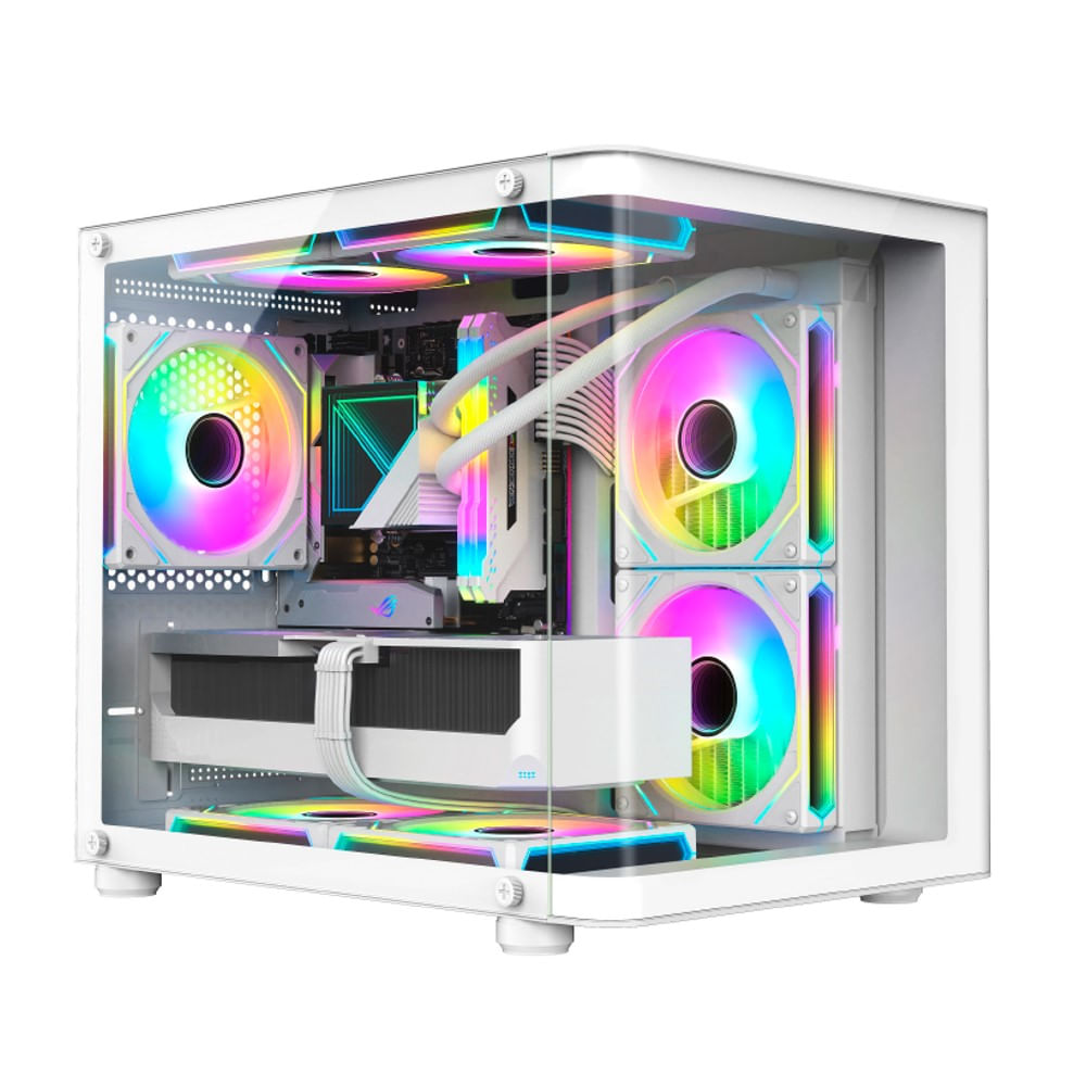 Gabinete Gamer Hayom Mid Tower ATX RGB GB1799 Branco