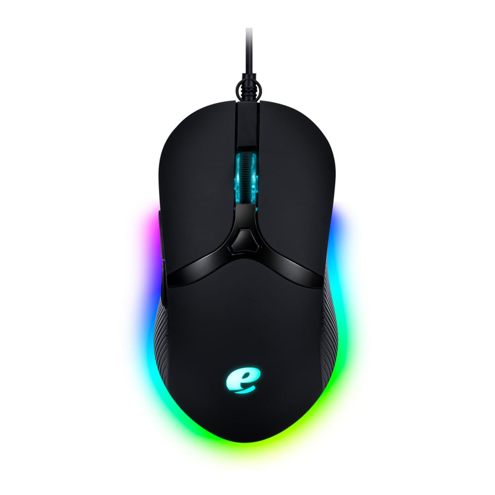 Mouse Gamer Emachines USB 3200DPI 6 Botões RGB EMW214 Preto
