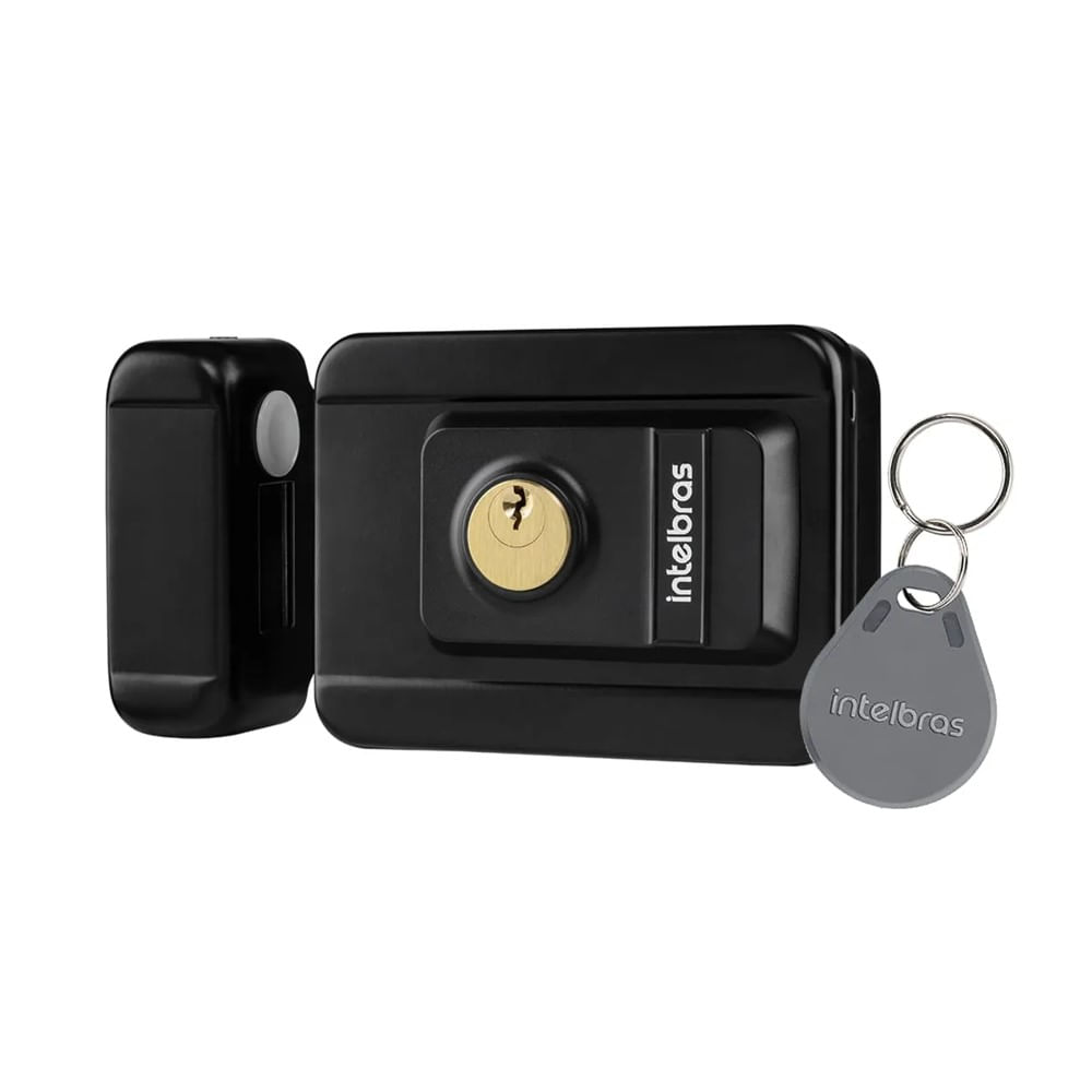 Fechadura Elétrica de Sobrepor com Leitor de Tag RFID FX 3000 MF Preto - Intelbras