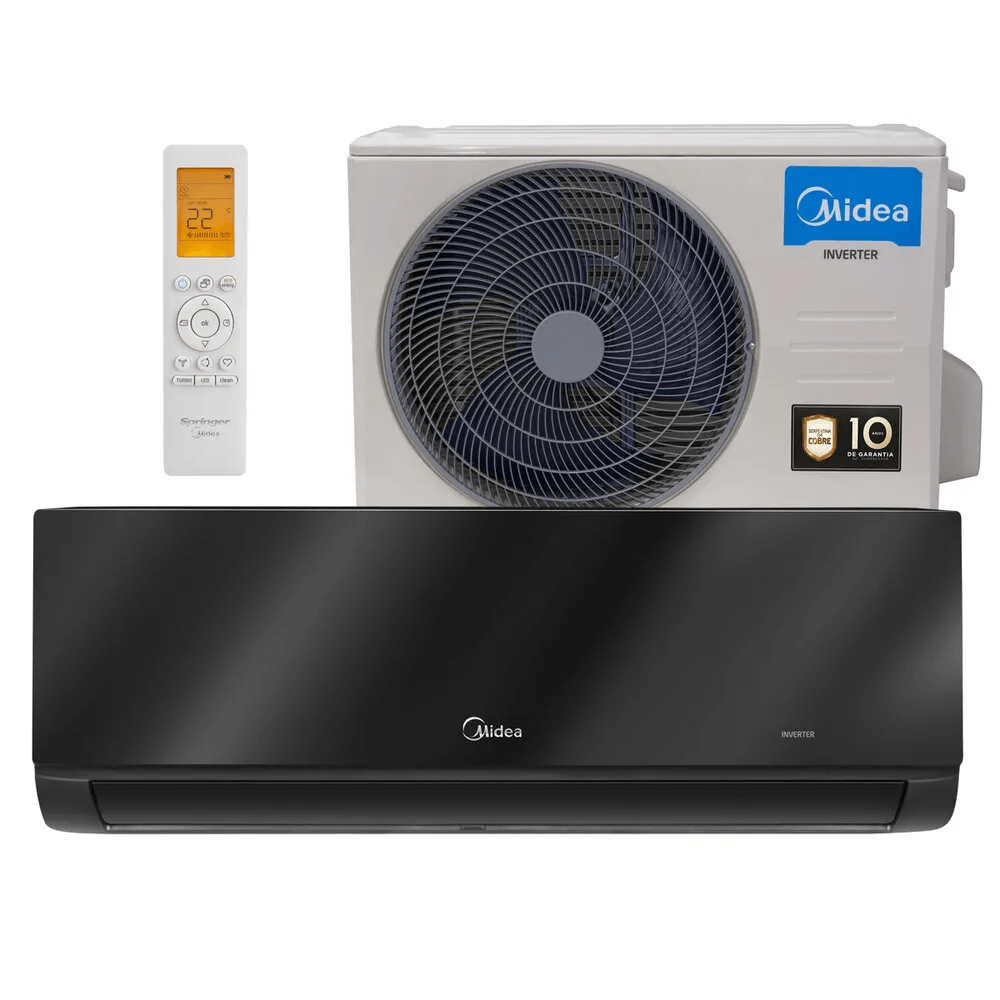 Ar-Condicionado Split Inverter 12.000BTUs Xtreme Black WiFi Quente e Frio Classe A - Midea Ar-Condicionado Split Inverter 12.000BTUs Xtreme Black WiFi Quente e Frio Classe A - Midea