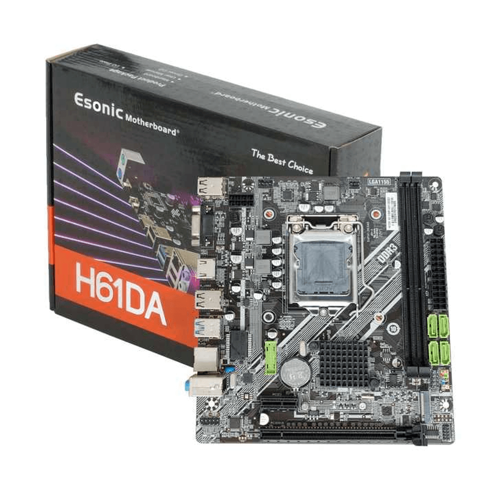 Placa Mãe ESONIC Micro ATX Intel 2G/3G H61 DDR3 LGA 1155 Placa Mãe ESONIC Micro ATX Intel 2G/3G H61 DDR3 LGA 1155
