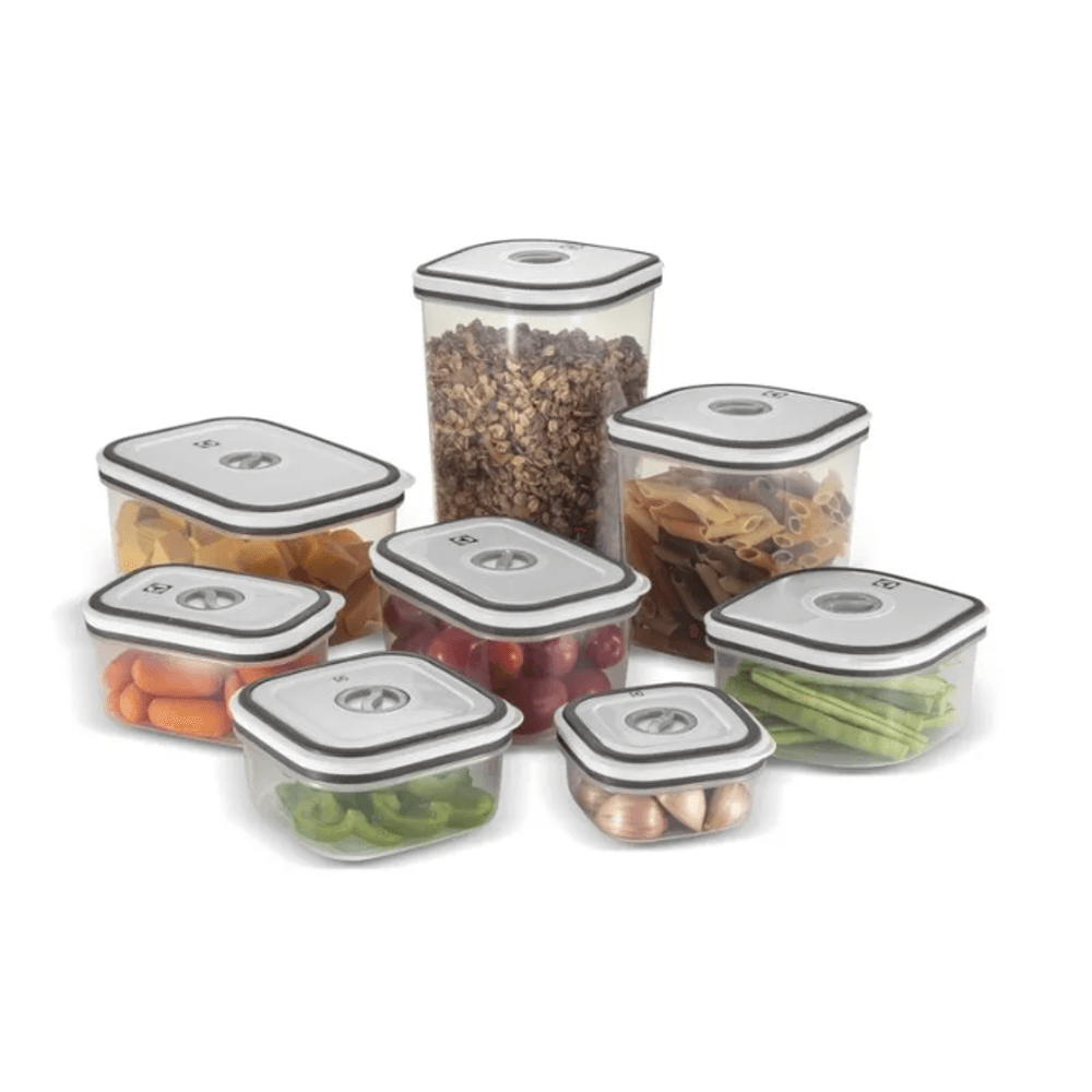 Potes Herméticos de Plástico Retangular Com 8 Unidades Cinza - Electrolux Potes Herméticos de Plástico Retangular Com 8 Unidades Cinza - Electrolux