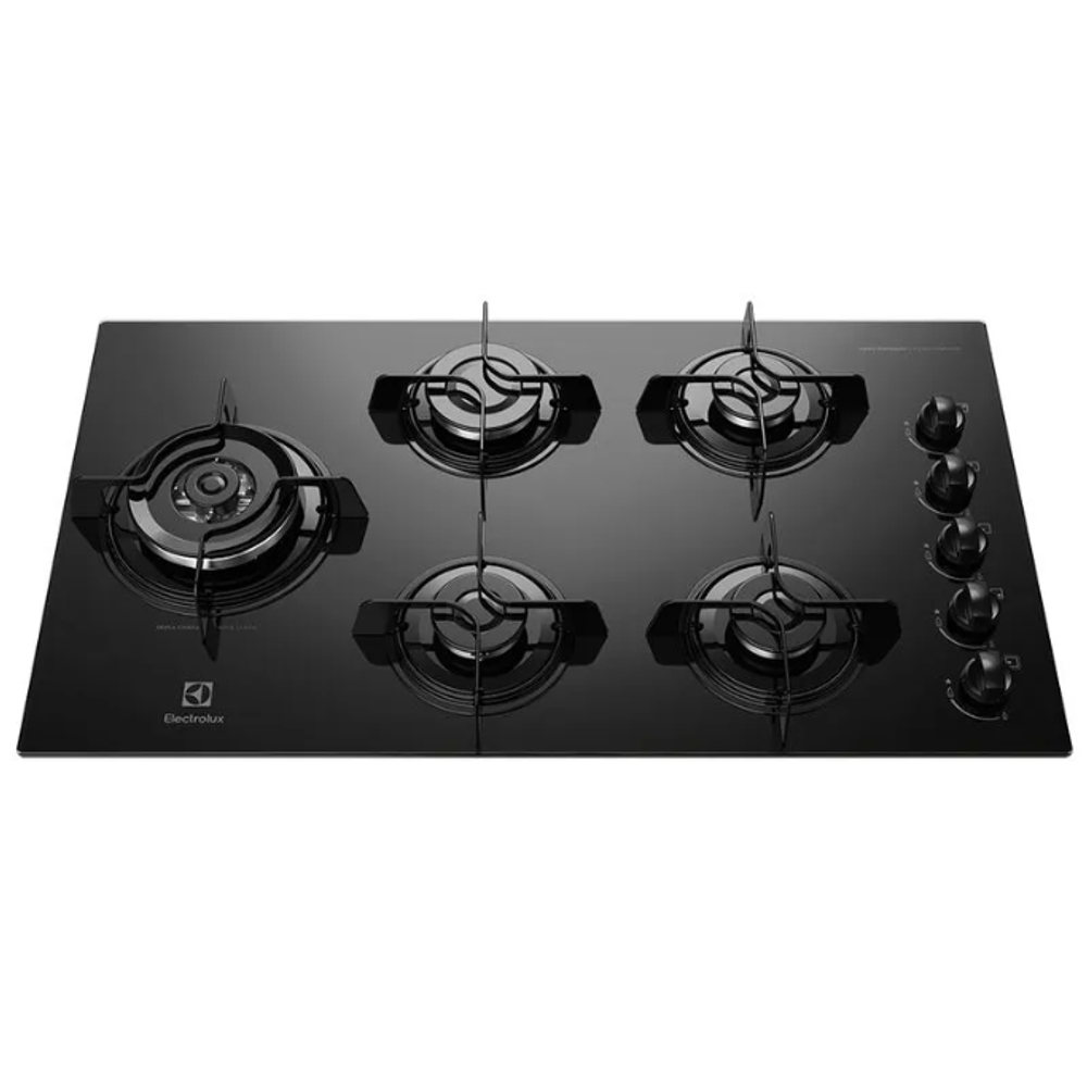 Cooktop Electrolux 5 Bocas a Gás com Tripla Chama KE5TD 127V Preto