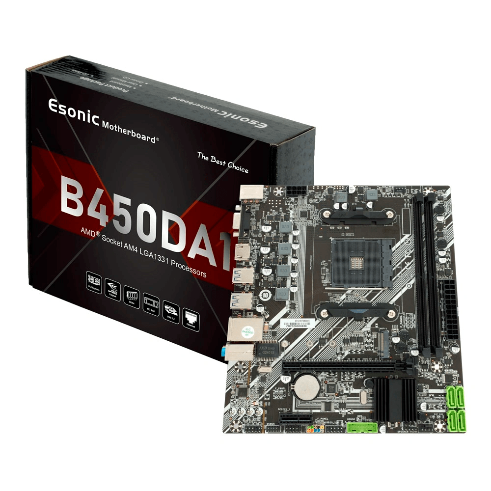 Placa Mãe Esonic Micro ATX AMD AM4 B450 2DDR4 B450DA1 V12