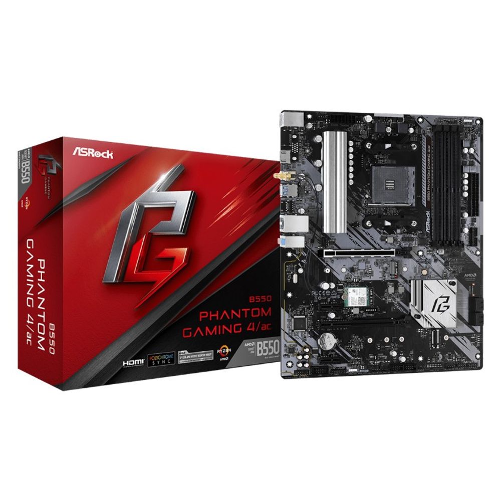 Placa Mãe ASRock ATX para AMD AM4 B550 Phantom Gaming 4 4DDR4 Placa Mãe ASRock ATX para AMD AM4 B550 Phantom Gaming 4 4DDR4