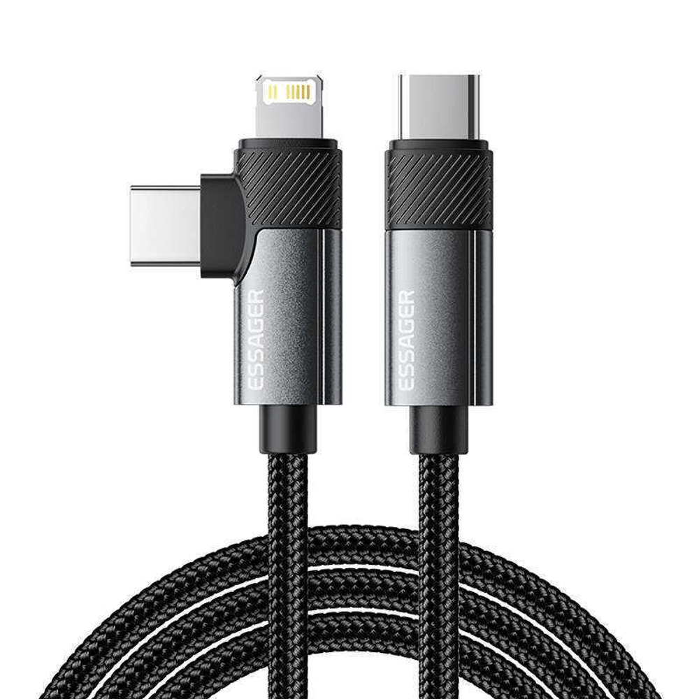 Cabo 2 em 1 USB-C para USB-C/Lightning 1M 65W EXCTTL-WL0G-P Cinza - Essager