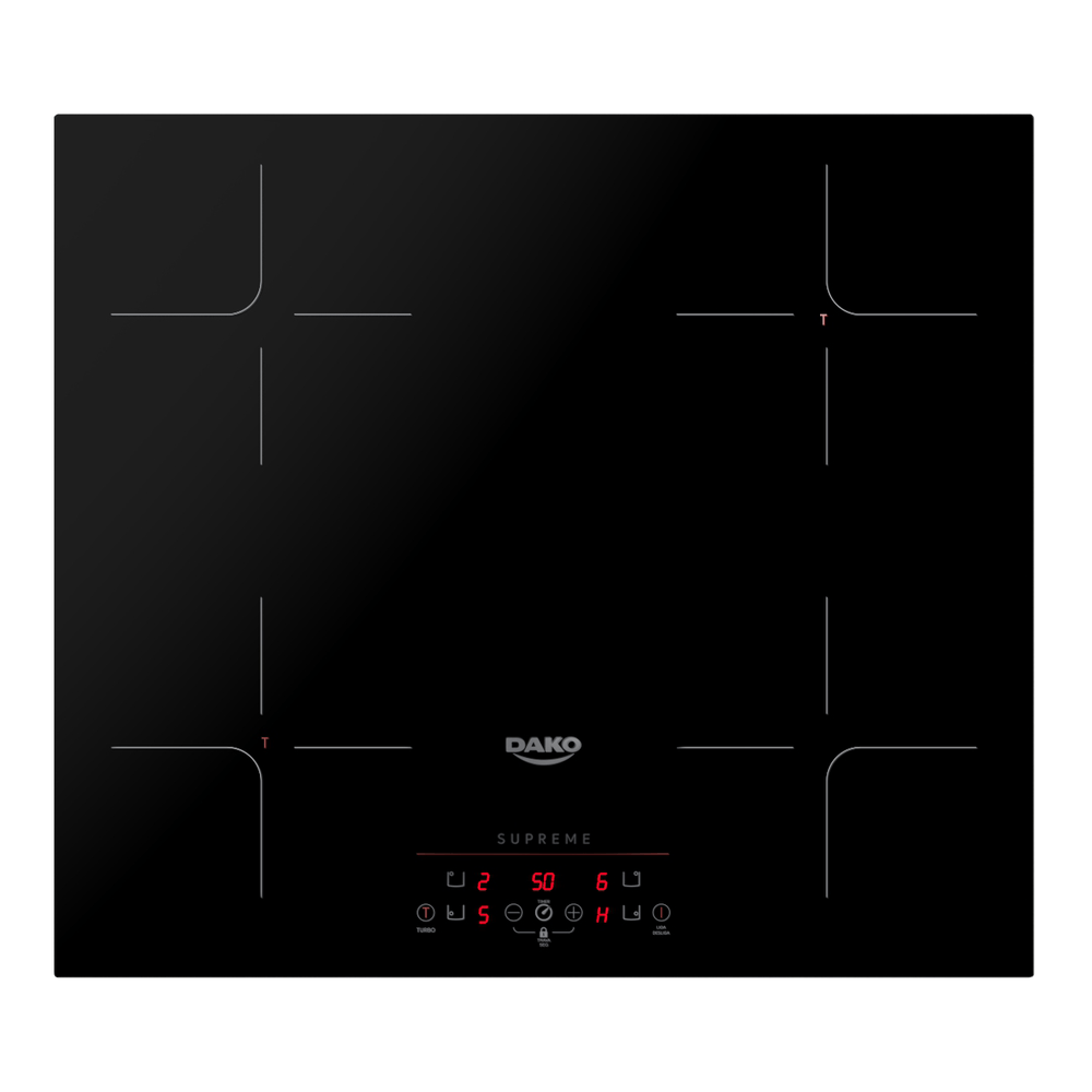 Cooktop 4 Bocas de Indução com Trava de Segurança Supreme 220V Preto - Dako