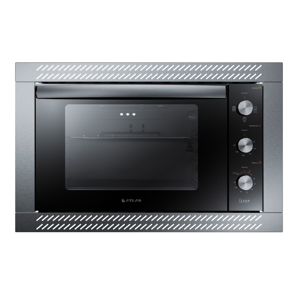 Forno de Embutir Atlas Elétrico 44L com Grill e Timer U Top 127V Preto Forno de Embutir Atlas Elétrico 44L com Grill e Timer U Top 127V Preto