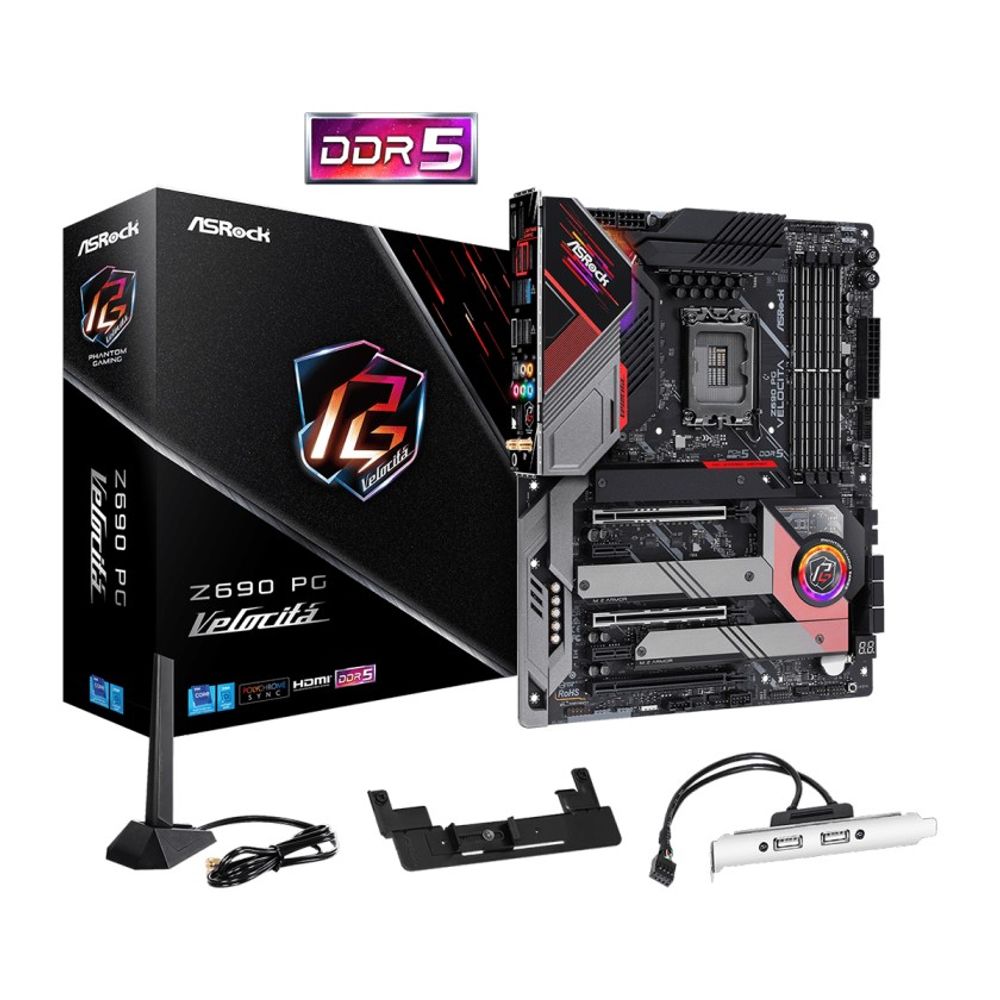 Placa Mãe ASRock Z690 Micro ATX Intel 14/13/12G LGA 1700 DDR5 Z690 PG/VELOCITA
