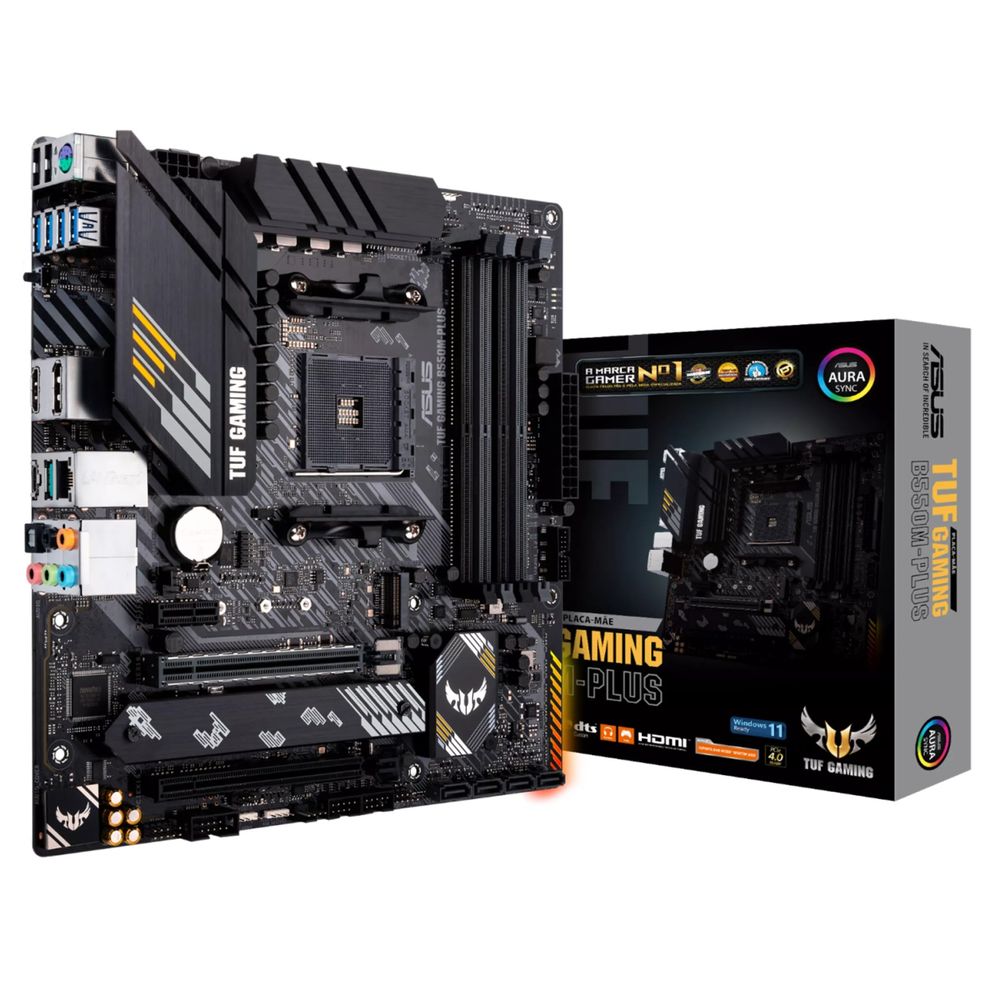 Placa Mãe Asus mATX AMD B550M AM4 4DDR4 M.2 TUF Gaming B550M-PLUS