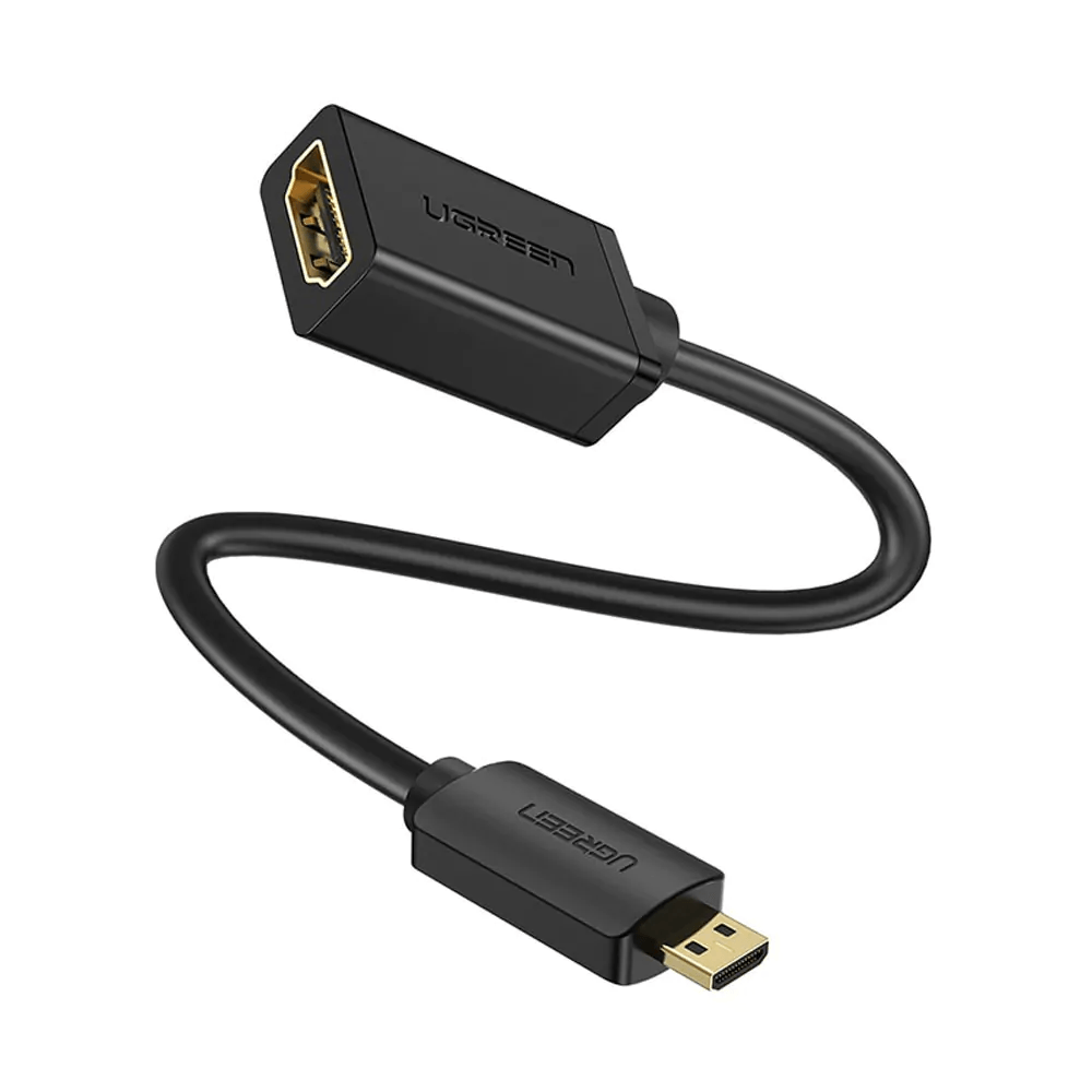 Adaptador Ugreen Micro HDMI macho para HDMI fêmea 20134 Preto Adaptador Ugreen Micro HDMI macho para HDMI fêmea 20134 Preto