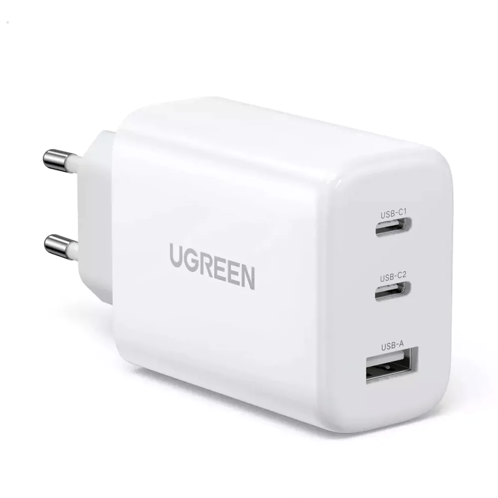 Carregador de Viagem Ugreen Rápido 65W 2x USB-A/USB-C 90496 Branco Carregador de Viagem Ugreen Rápido 65W 2x USB-A/USB-C 90496 Branco