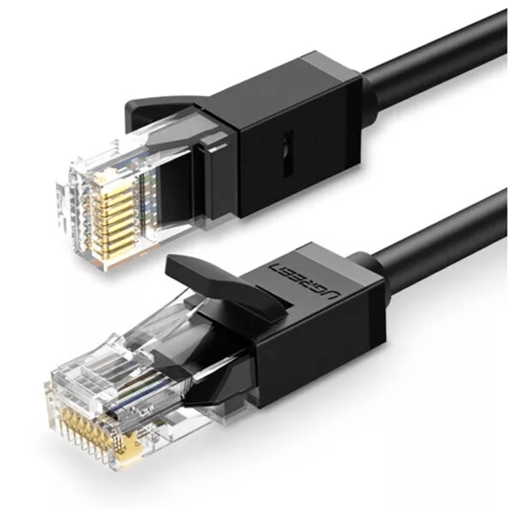 Cabo UTP Patch Cord RJ45 Cat6 30M Preto NW102 - Ugreen Cabo Ugreen UTP Patch Cord RJ45 Cat6 30M Preto NW102