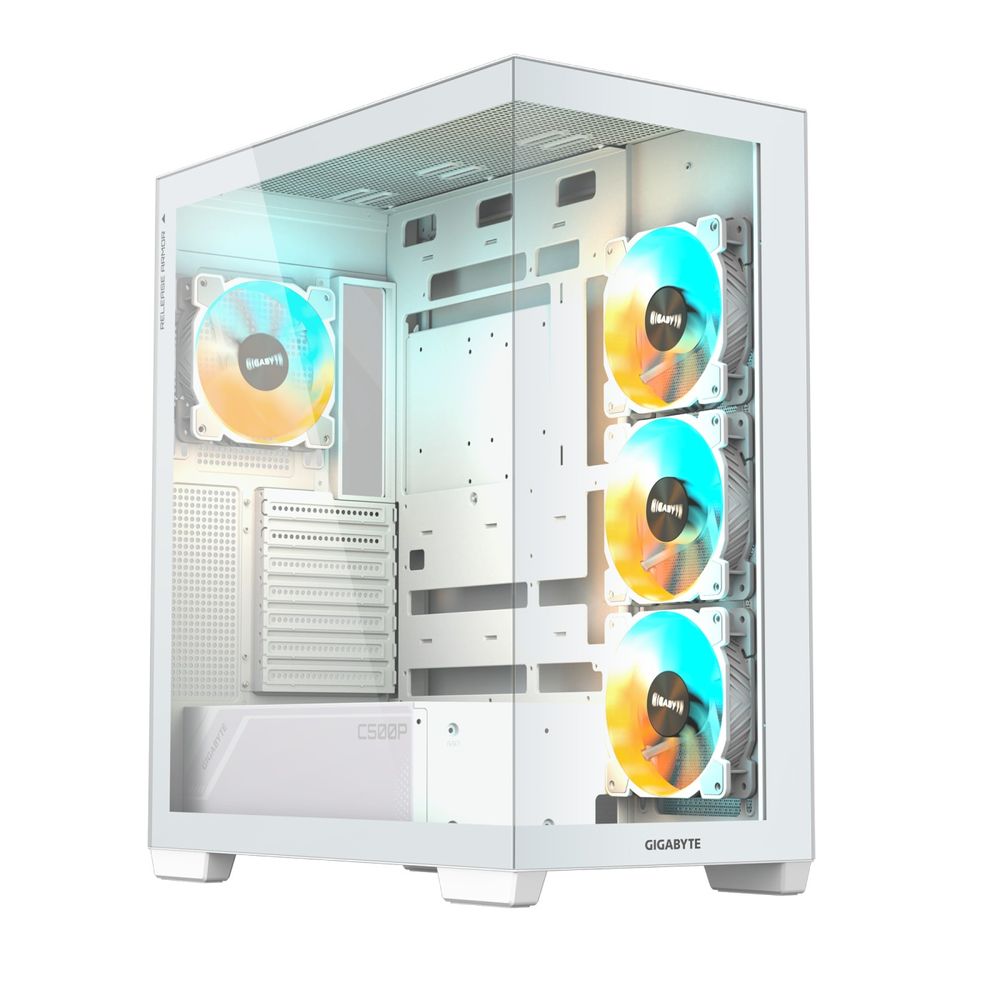 Gabinete Gamer C500 Panaromic Stealth ATX Lateral e Frontal em Vidro Temperado GB-C500PI ST Branco - Gigabyte