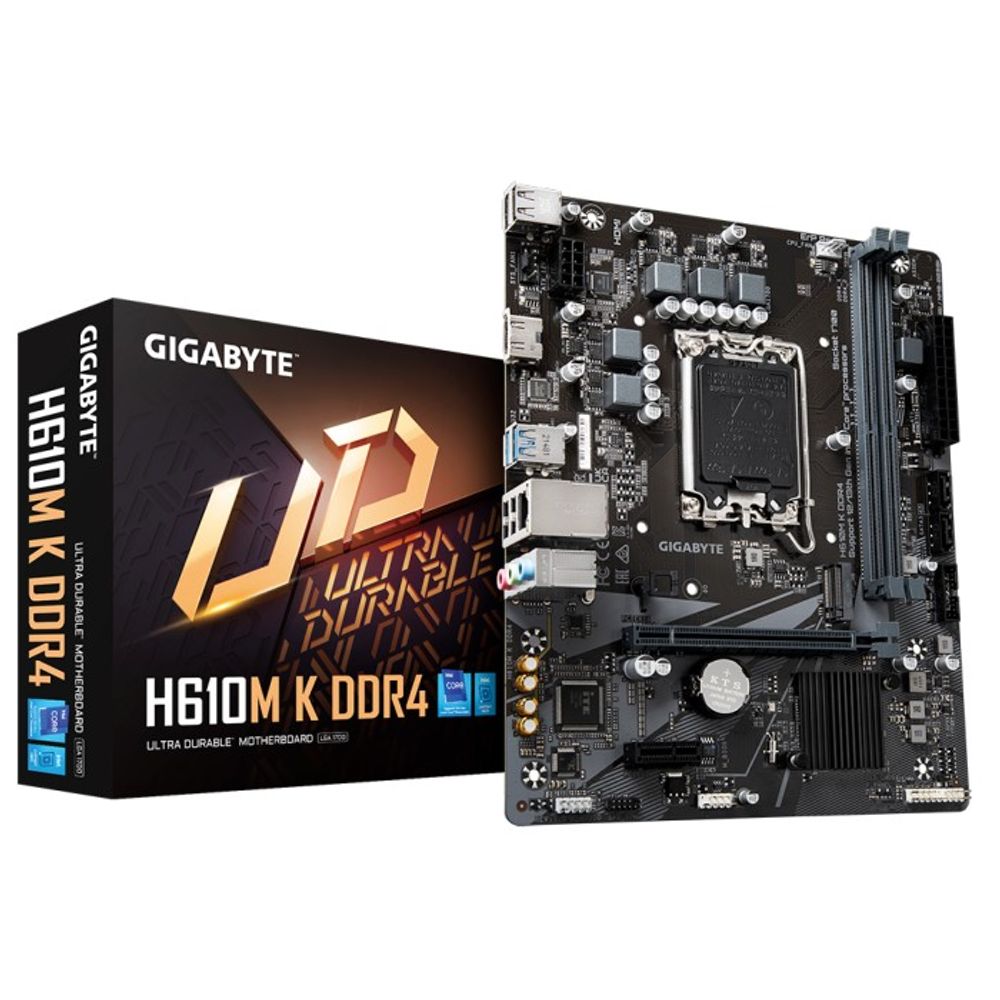 Placa Mãe Gigabyte Micro ATX Intel 14/13/12G H610 LGA 1700 DDR4 H610M K DDR4