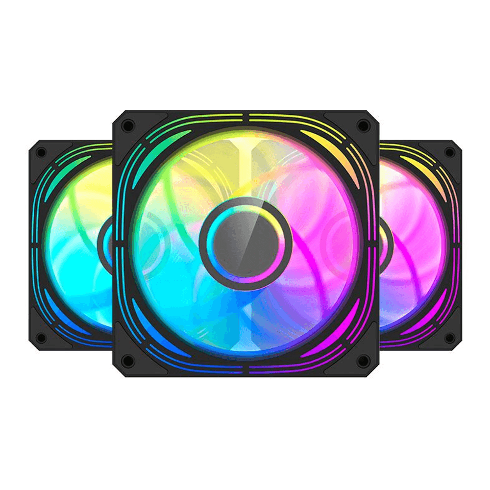 Kit 3 Cooler FAN Darkflash para Gabinete 120mm Led ARGB INF24T Preto