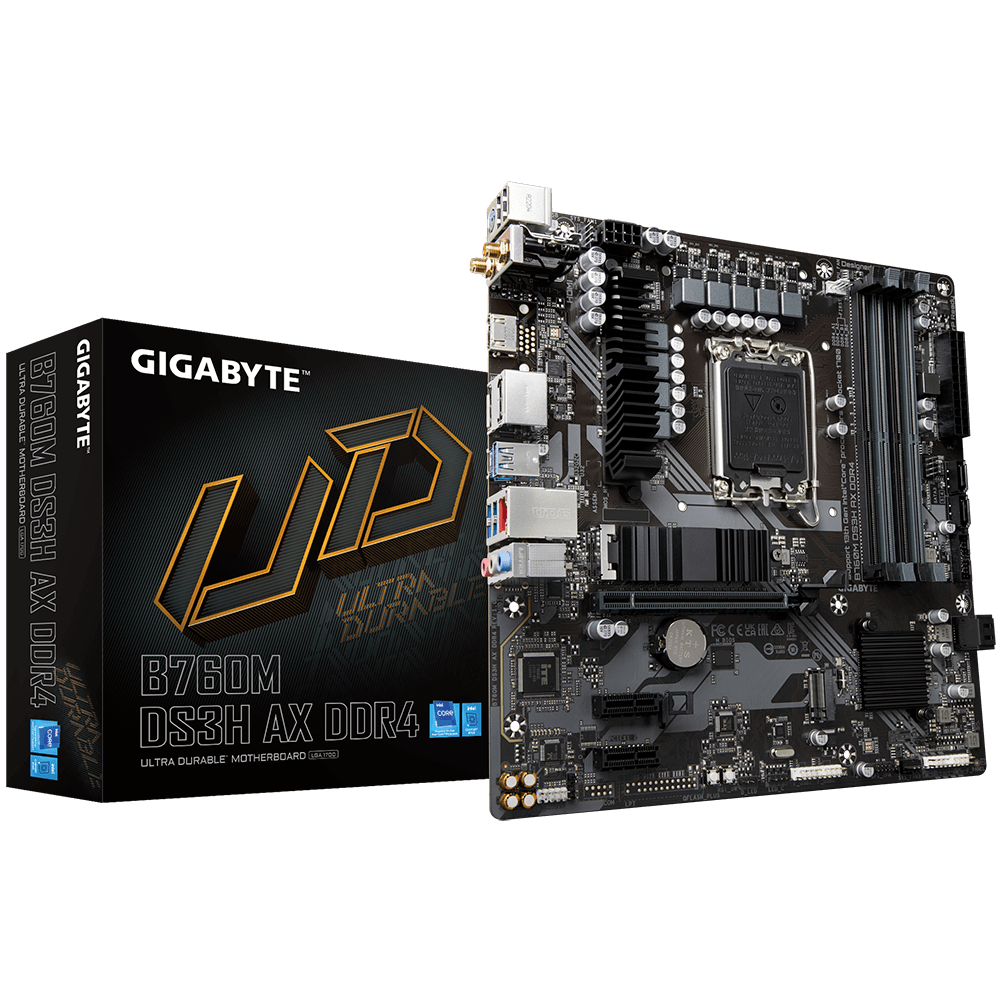 Placa Mãe Gigabyte Micro ATX B760 14/12G LGA 1700 DDR4 B760M DS3H AX DDR4