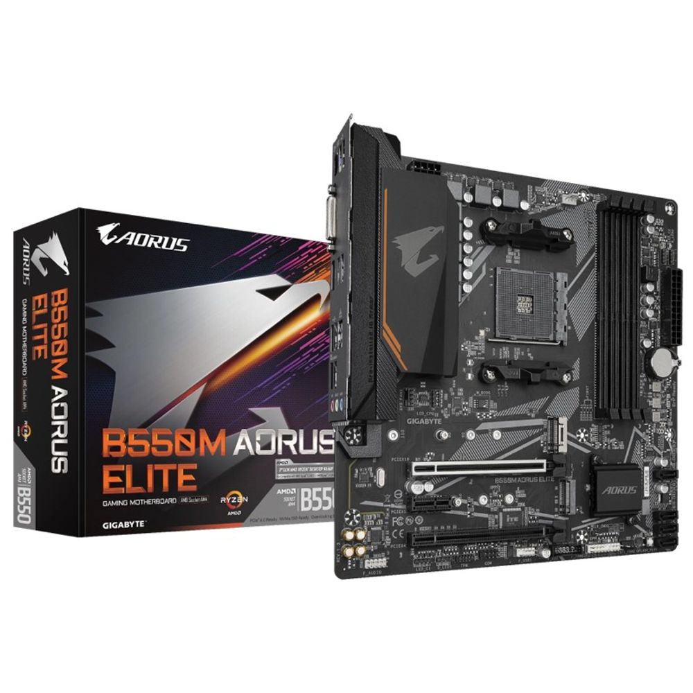 Placa Mãe Gigabyte Micro ATX AMD AM4 DDR4 B550M AORUS ELITE AX