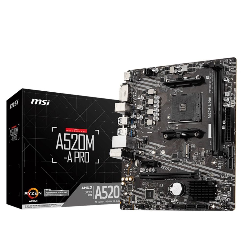 Placa Mãe MSI Micro ATX AMD A520 AM4 2DDR4 A520M-A PRO