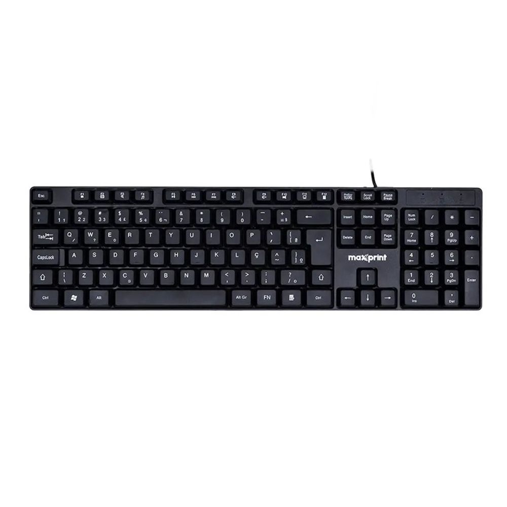 Teclado Maxprint USB 2.0 OfficeEasy ABNT2 Preto Teclado Maxprint USB 2.0 OfficeEasy ABNT2 Preto