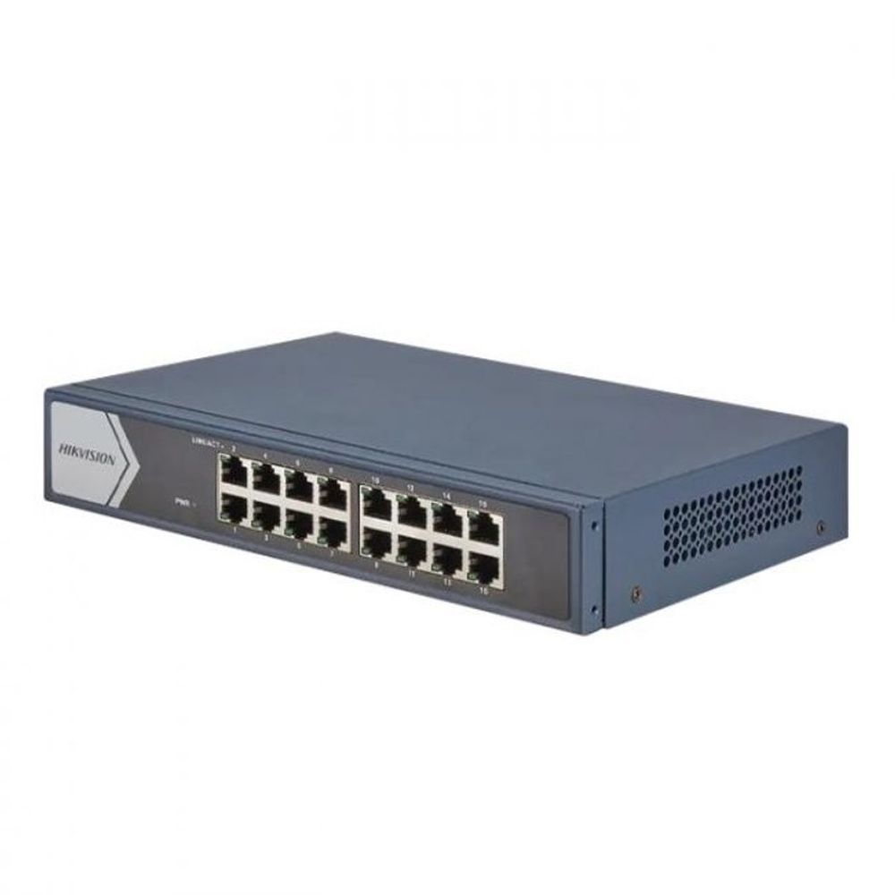 Switch 16 Portas 10/100/1000 Mbps Gigabit Metal DS-3E0516-E(C) - Hikvision