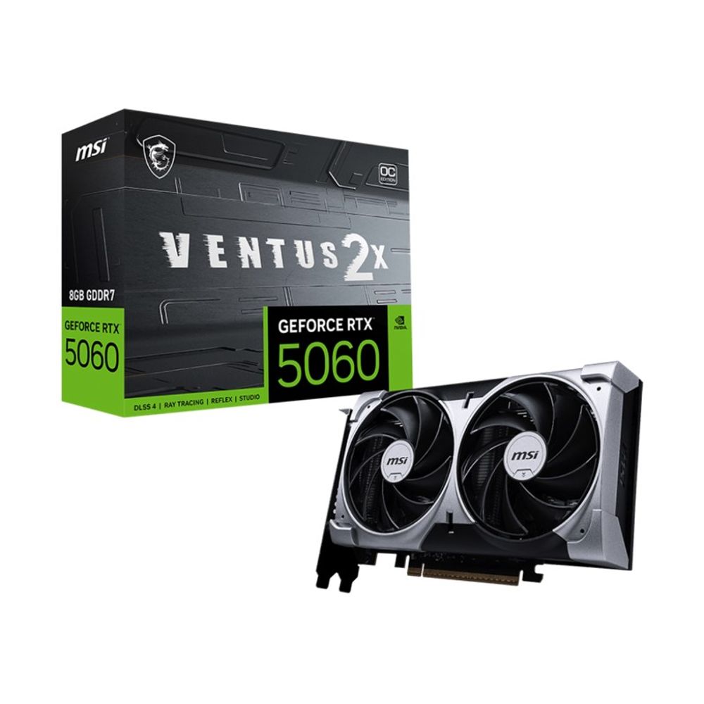 PRÉ-VENDA: Placa de Vídeo MSI GeForce RTX 5060 8GB GDDR7 RTX 5060 8G VENTUS 2X OC