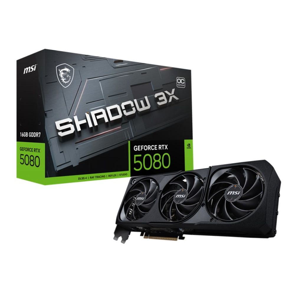 Placa de Vídeo MSI GeForce RTX 5080 16GB GDDR7 RTX 5080 16G Shadow 3X OC G5080-16S3C