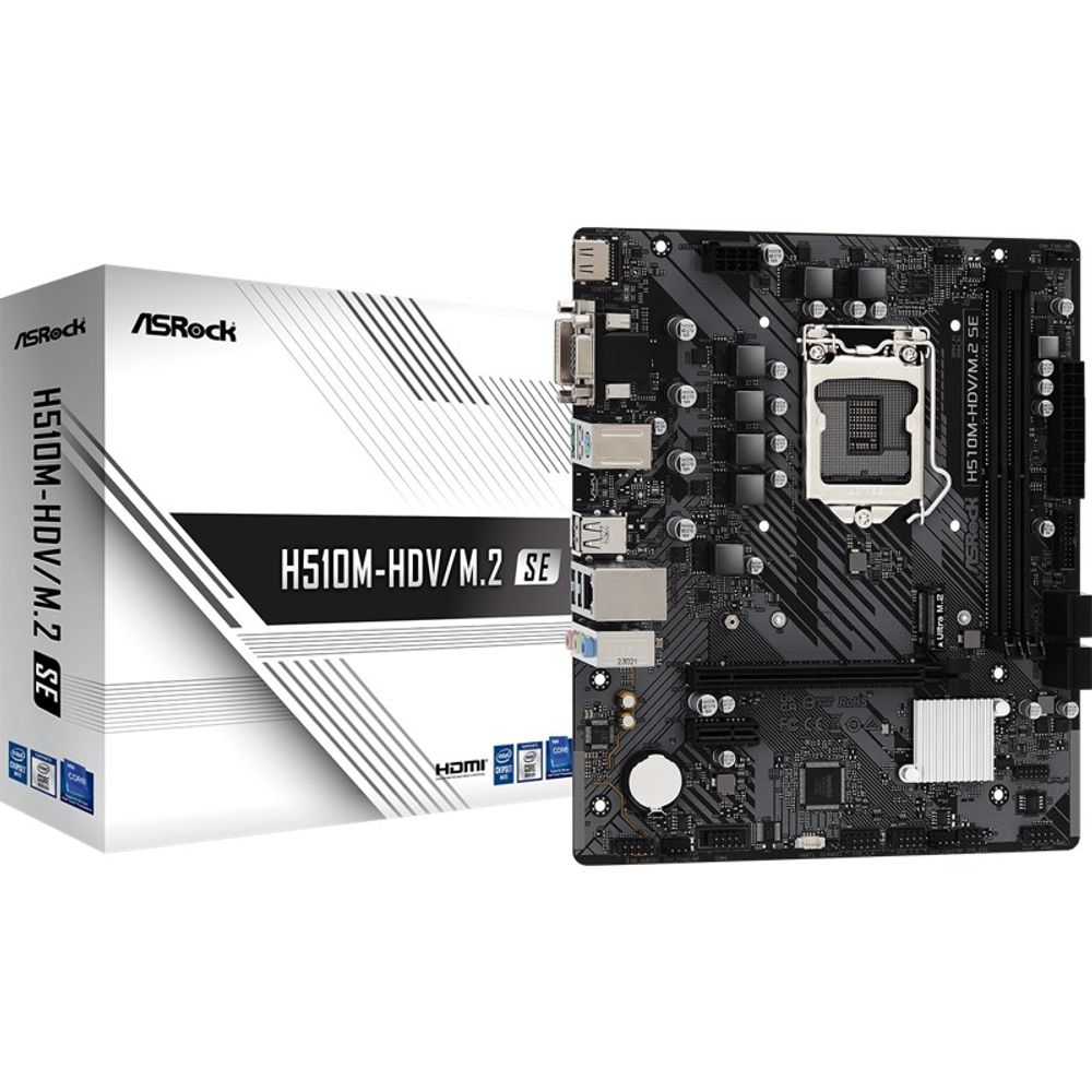Placa Mãe ASRock H510 mATX 11/10G LGA 1200 H510M-HDV/M.2 SE