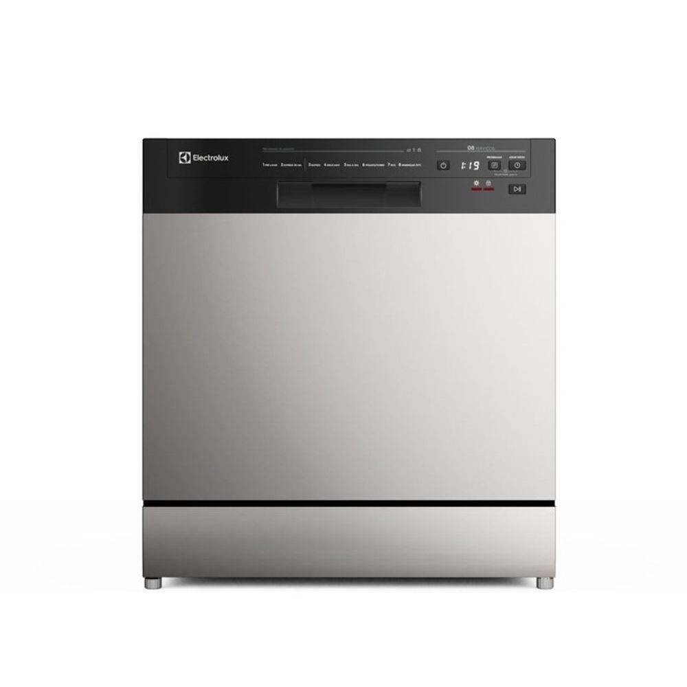 Lava Louças Electrolux 8 Serviços Inox com Programa Lava & Seca 50 min LS08E 127V Cinza