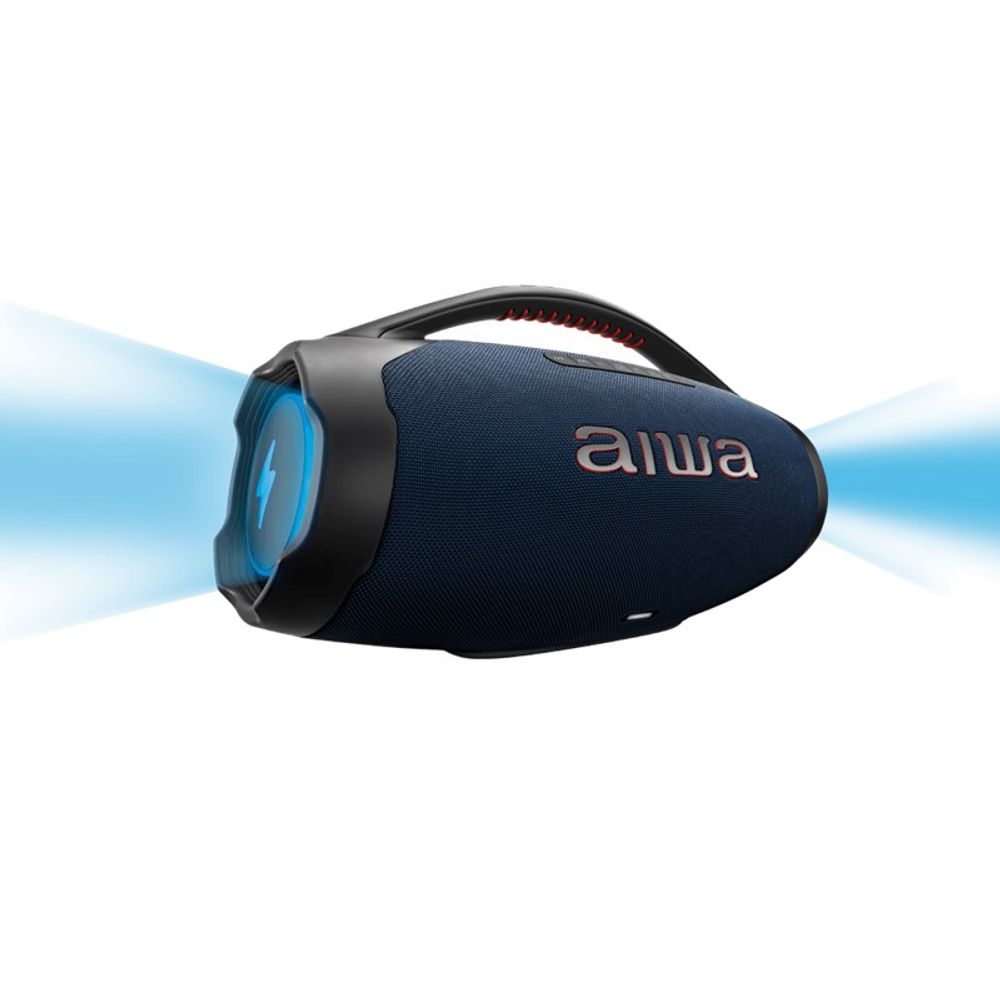 Caixa de Som AIWA Portátil Boombox Plus Bluetooth RGB 200W Azul