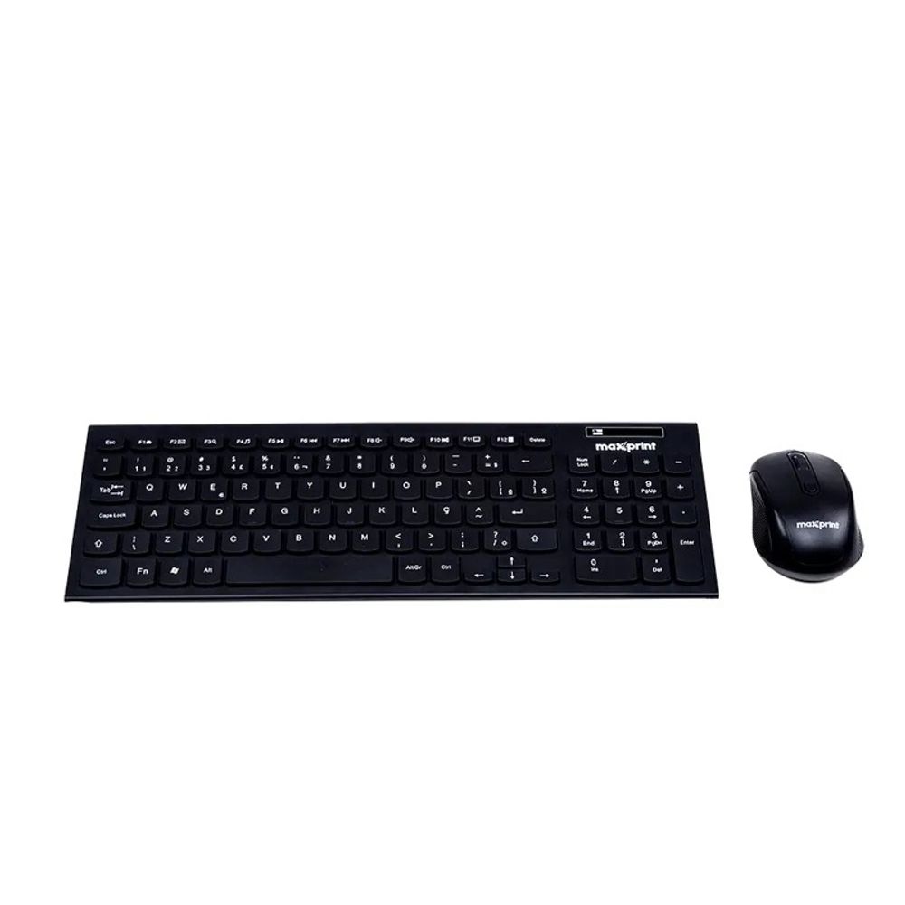 Kit Teclado e Mouse Maxprint Sem Fio CW1001 ABNT2 Preto Kit Teclado e Mouse Maxprint Sem Fio CW1001 ABNT2 Preto
