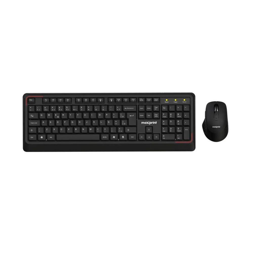 Kit Teclado e Mouse Maxprint Sem Fio CW2000 ABNT2 Preto Kit Teclado e Mouse Maxprint Sem Fio CW2000 ABNT2 Preto