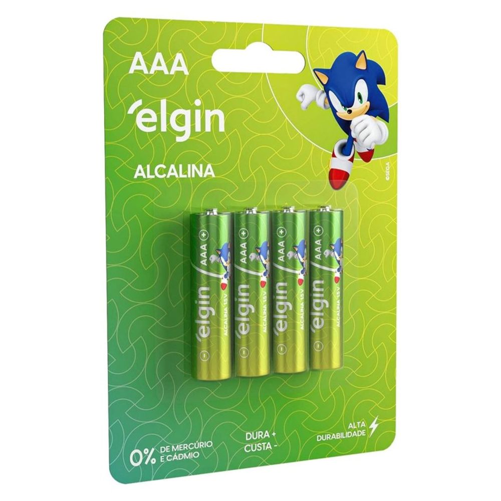 Pilha Alcalina Elgin AAA 1,5V 04 und