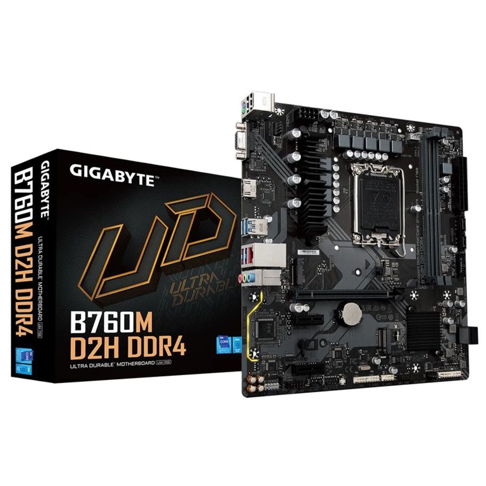 Placa Mãe Gigabyte Micro ATX B760M 14/12G LGA 1700 DDR4 B760M D2H DDR4 Placa Mãe Gigabyte Micro ATX B760M 14/12G LGA 1700 DDR4 B760M D2H DDR4