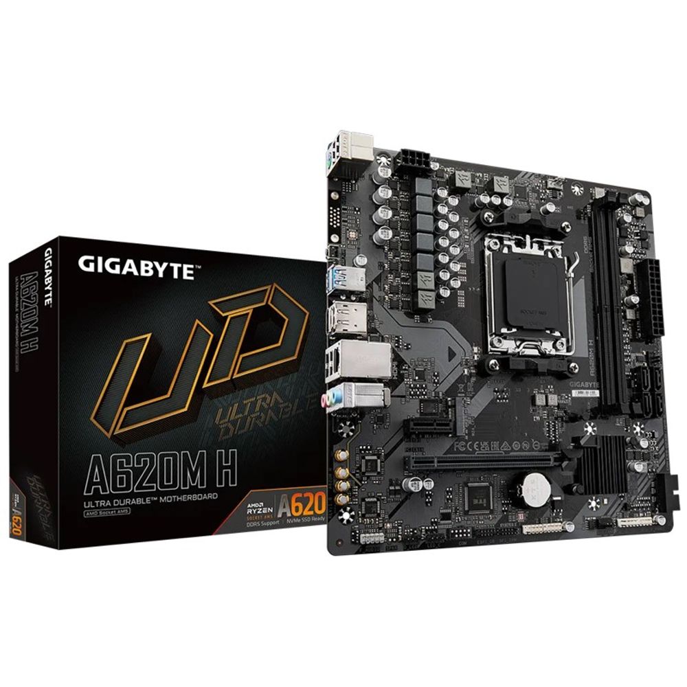 Placa Mãe Gigabyte A620 Micro ATX AMD AM5 DDR5 A620M H Placa Mãe Gigabyte A620 Micro ATX AMD AM5 DDR5 A620M H