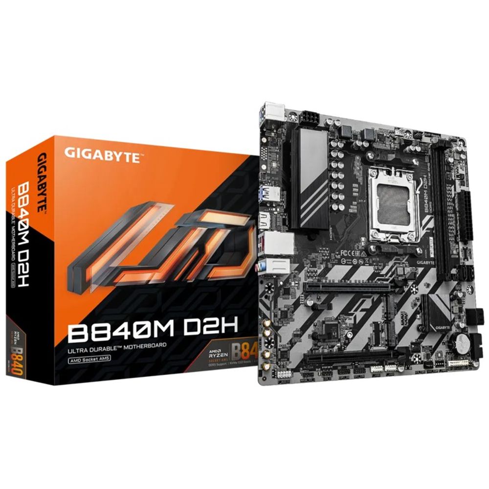 Placa Mãe Gigabyte B840 Micro ATX AMD AM5 DDR5 B840M D2H Placa Mãe Gigabyte B840 Micro ATX AMD AM5 DDR5 B840M D2H
