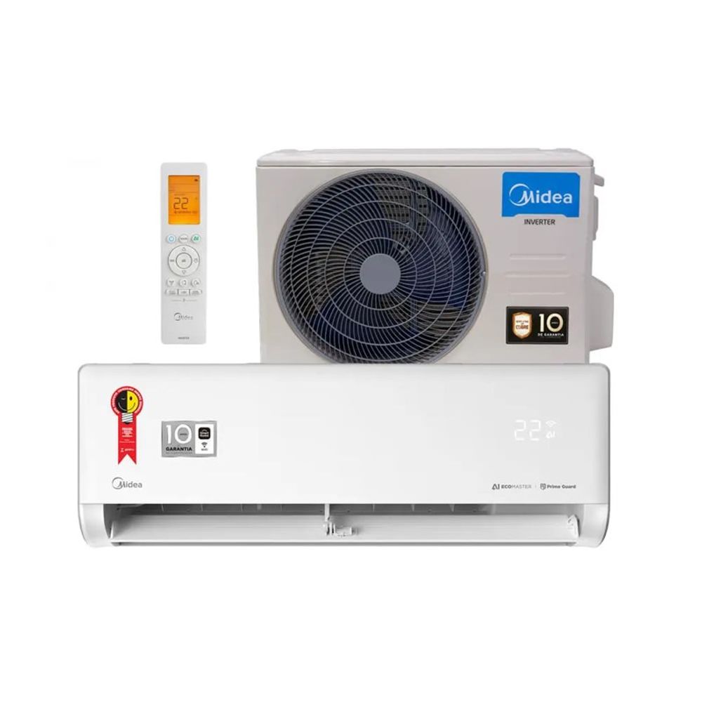 Ar-Condicionado Midea Split Inverter 9.000 BTUs Frio com Wi-Fi AI Ecomaster Ar-Condicionado Midea Split Inverter 9.000 BTUs Frio com Wi-Fi AI Ecomaster