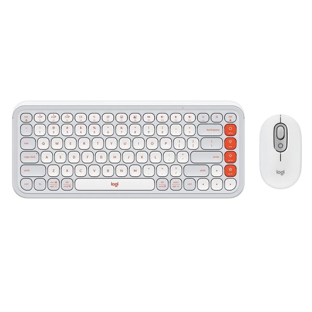 Kit Teclado e Mouse Logitech sem Fio POP Icon Branco