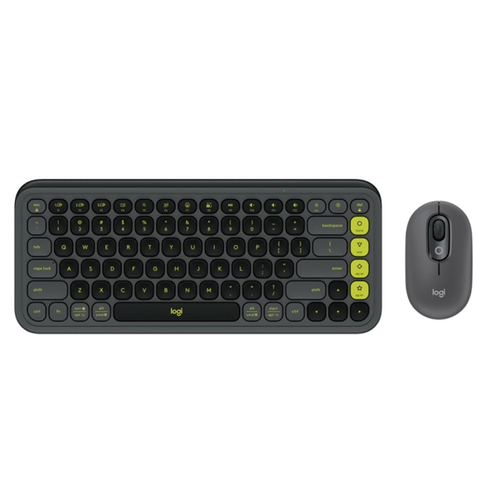 Kit Teclado e Mouse Logitech sem Fio POP Icon Cinza