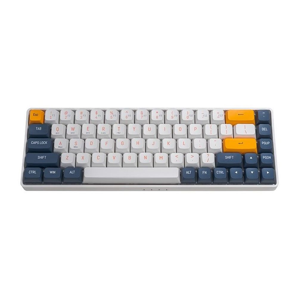 Teclado Gamer DarkFlash Mecânico 65% Recarregável 68 Teclas 1200mAh Wireless Bluetooth GD68 Azul