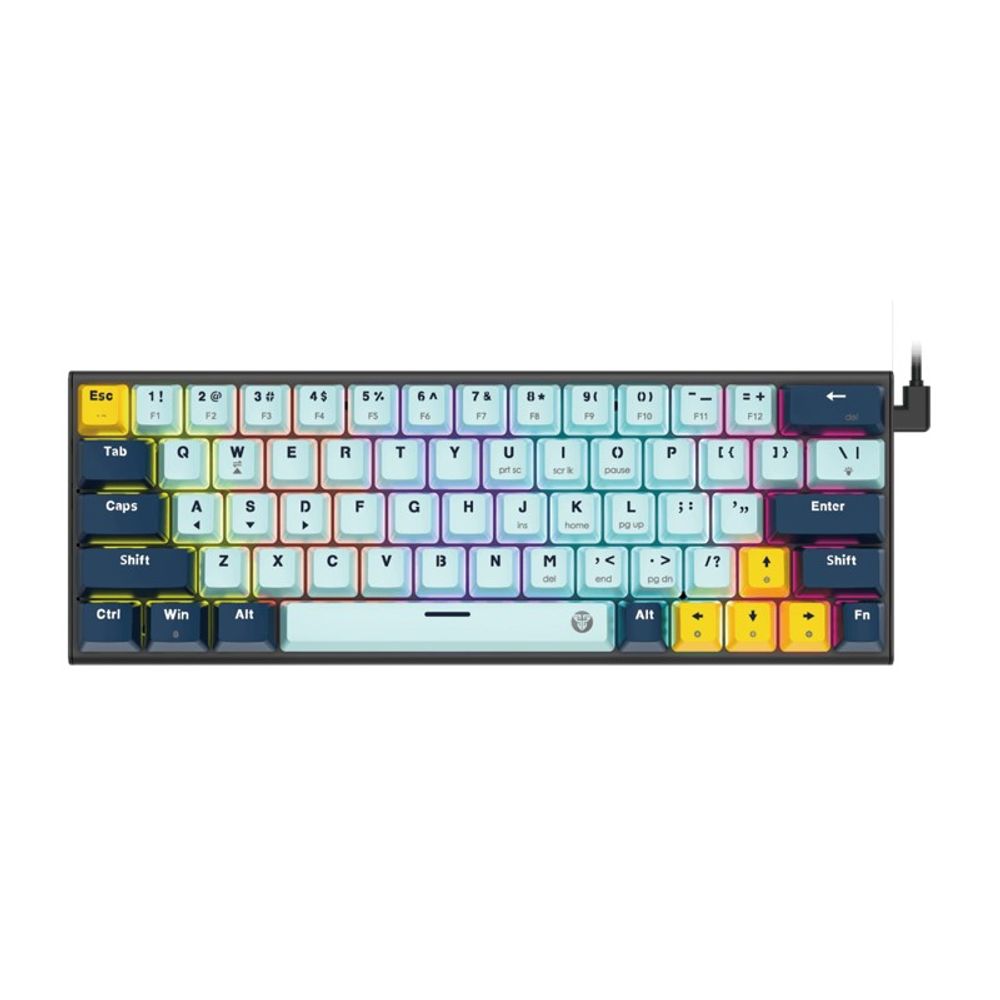 Teclado Gamer Fantech Mecânico 60% RGB Mizu Sky Blue Atom63 MK874V2 Teclado Gamer Fantech Mecânico 60% RGB Mizu Sky Blue Atom63 MK874V2