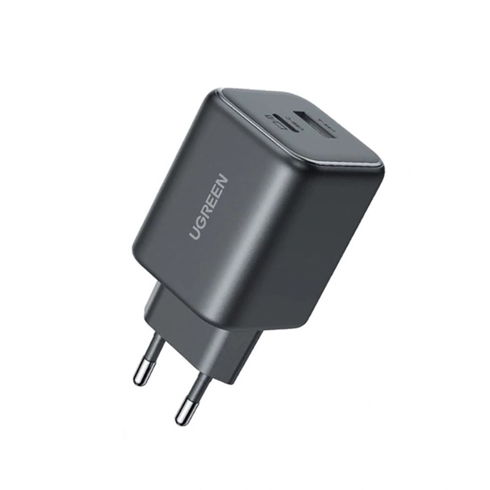Carregador de Viagem Ugreen Rápido 45W GaN USB-A + USB-C 65057 Preto
