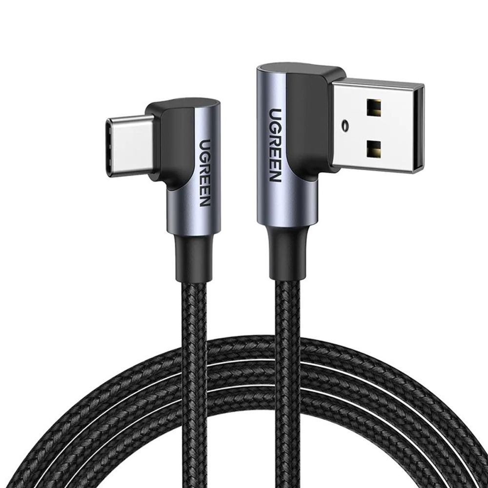 Cabo Ugreen USB/USB-C 2.0 90° 2M US176 Preto