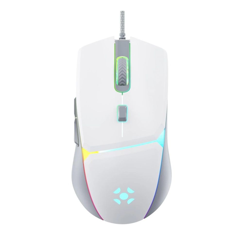 Mouse Gamer Fortrek USB Crusader 6 Botões RGB 12000DPI Branco