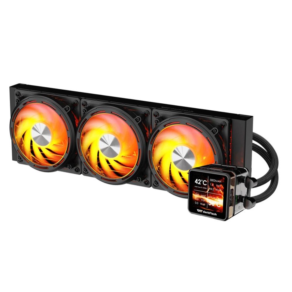 Water Cooler Darkflash 360mm para Processador DE360 ARGB LCD Preto