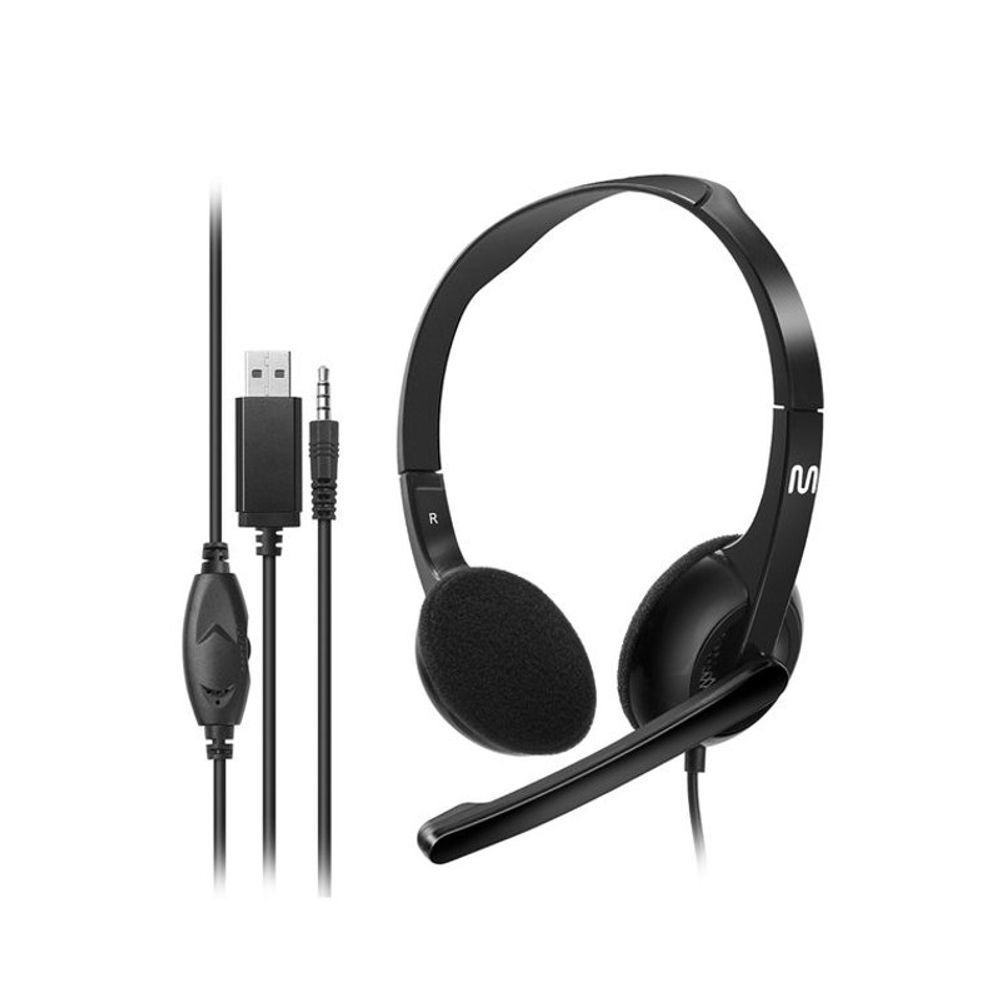 Headset Multilaser com Fio P3 + USB HF250 PH467 Preto Headset Multilaser com Fio P3 + USB HF250 PH467 Preto